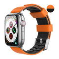 Λουράκι Σιλικόνης Ahastyle WA11 Duotone Premium Silicone Apple Watch (38/ 40/ 41/ 42mm) Πορτοκαλί-Μαύρο