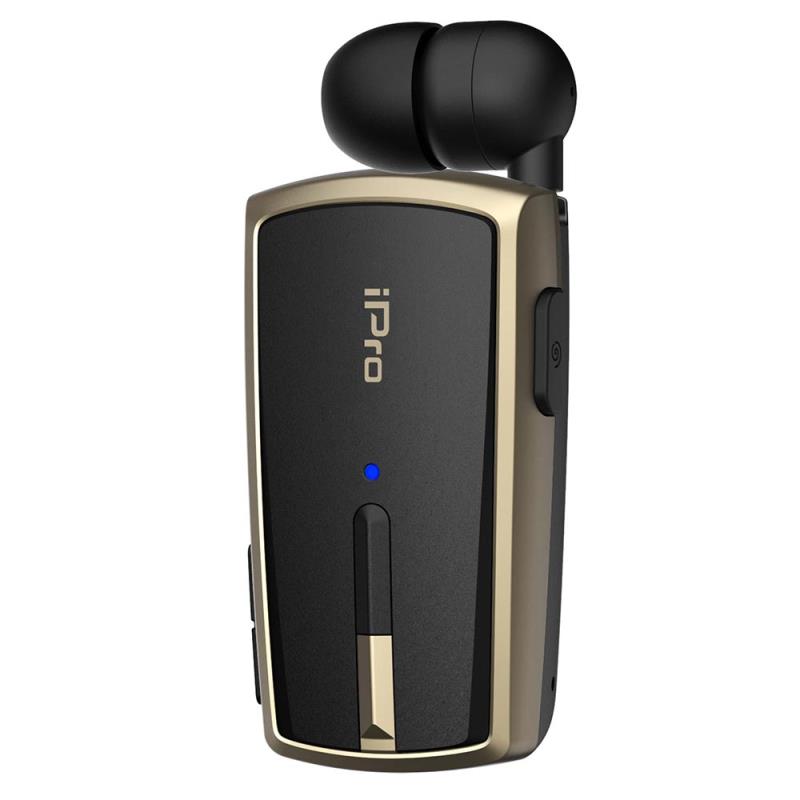 Ακουστικό Bluetooth iPro RH120 Retractable Μαύρο-Χρυσό