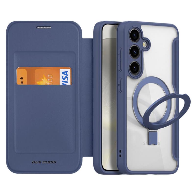 Θήκη Flip Dux Ducis Samsung Galaxy S24 5G Magnetic Wallet με Stand Skin X Pro Μπλε
