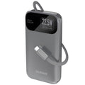 Φορτιστής Ανάγκης Dudao K31 22.5W 10000mAh PD QC με Ενσωματωμένο Retractable Καλώδιο Γκρι