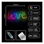 Neon RGB Forever Light FLRN01 LOVE (USB & On/Off) με Τηλεχειριστήριο Πολύχρωμο