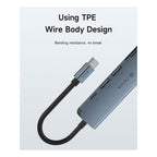 Hub USB C Devia EC135 5 σε 1 (Updated) με Card Reader Leopard PD Σκούρο Γκρι