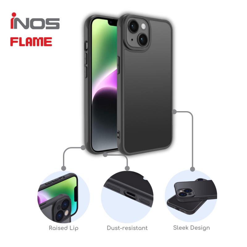 Θήκη TPU & PC inos Apple iPhone 15 Pro Max Flame Μαύρο