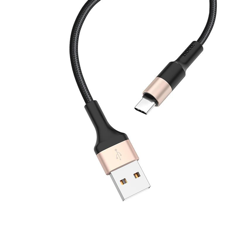 HOCO X26 ΚΑΛΩΔΙΟ TYPE-C ΦΟΡΤΙΣΗΣ &amp; DATA 1m, BLACK - GOLD