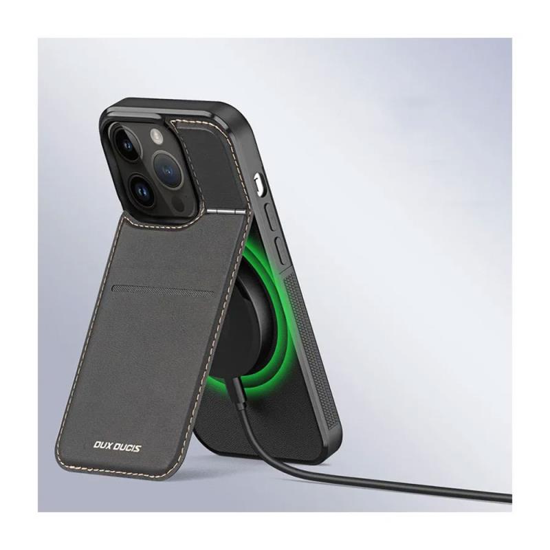 Θήκη Δερμάτινη Dux Ducis Rafi Mag 3 σε 1 MagSafe RFID Blocker Apple iPhone 14 Pro με Stand Μαύρο