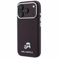 Θήκη PU Karl Lagerfeld Magsafe Apple iPhone 18 Pro/ 17 Pro Grained Leather Karl & Choupette Heads Μπορντώ