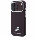 Θήκη PU Karl Lagerfeld Magsafe Apple iPhone 18 Pro/ 17 Pro Grained Leather Karl & Choupette Heads Μπορντώ