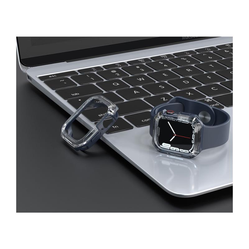 Θήκη TPU & PC Devia Sport Apple Watch 7/ 8/ 9 41mm Shock Proof Σκούρο Μπλε