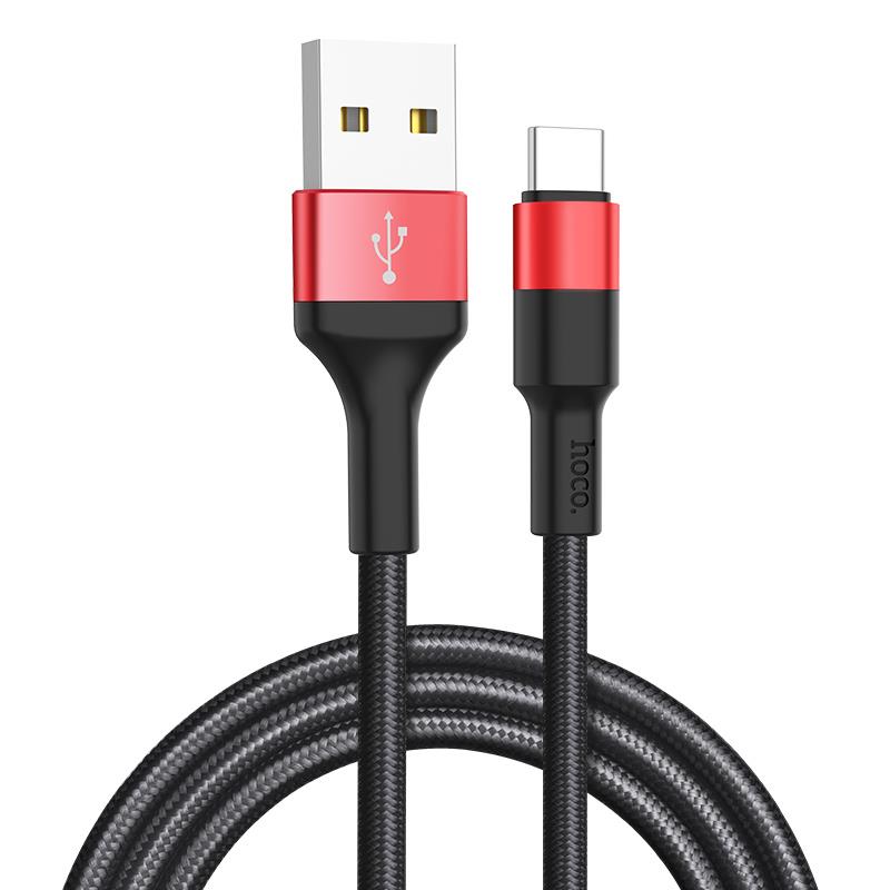 HOCO X26 ΚΑΛΩΔΙΟ TYPE-C ΦΟΡΤΙΣΗΣ &amp; DATA 1m, BLACK - RED