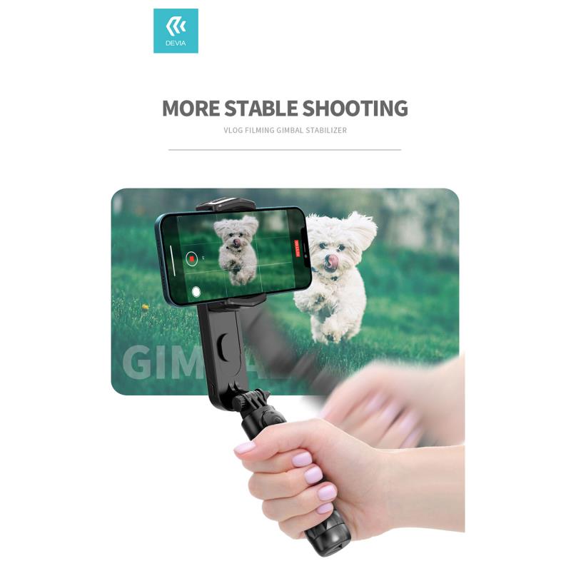 Gimbal & Τρίποδο Devia ES074 για Smartphones Πλάτους 37 έως 90mm Μαύρο