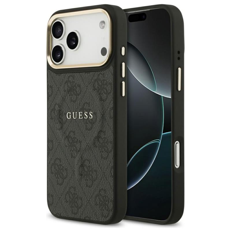 Θήκη PU Guess MagSafe Apple iPhone 17 Pro Max Hardcase Classic 4G Μαύρο