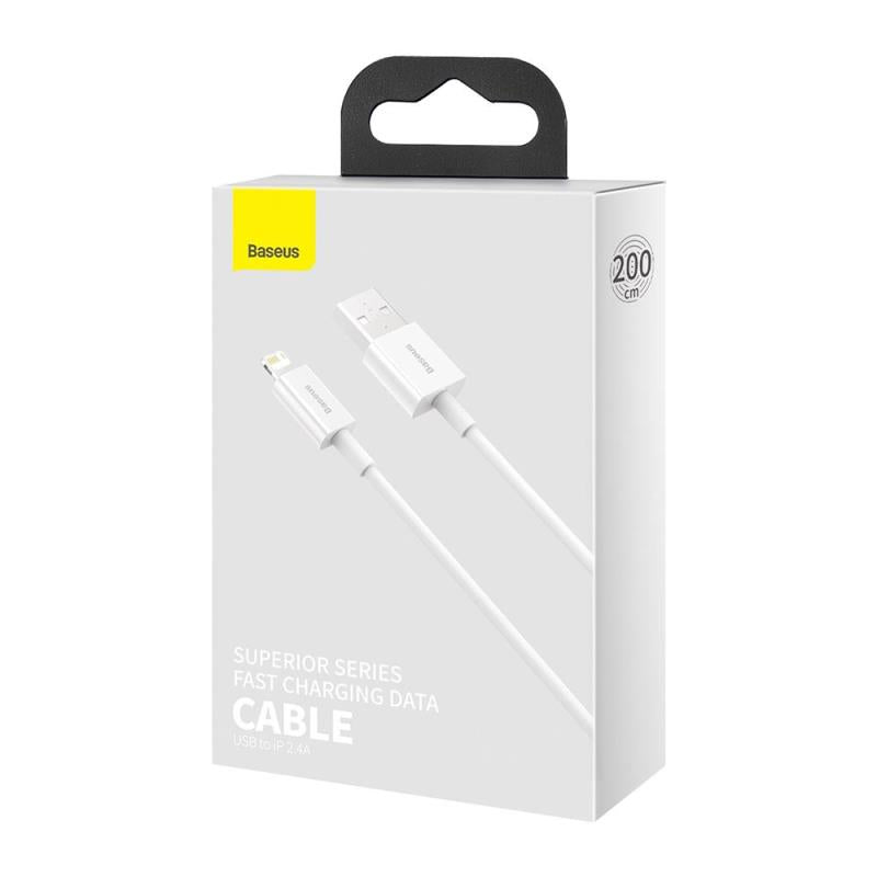 Καλώδιο Σύνδεσης USB 2.0 Baseus Superior Series USB A σε Lightning 12W 2.4A 2m Λευκό