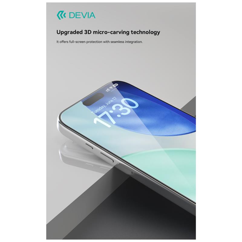 Tempered Glass Full Face HD Devia Apple iPhone 17 Star Μαύρο