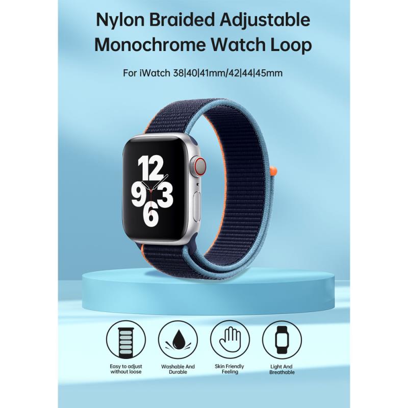 Λουράκι Devia Sport3 Nylon Woven Apple Watch (38/ 40/ 41/ 42mm) Deluxe Μαύρο