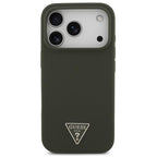 Θήκη Σιλικόνης Guess MagSafe Apple iPhone 17 Pro Triangle Logo Χακί