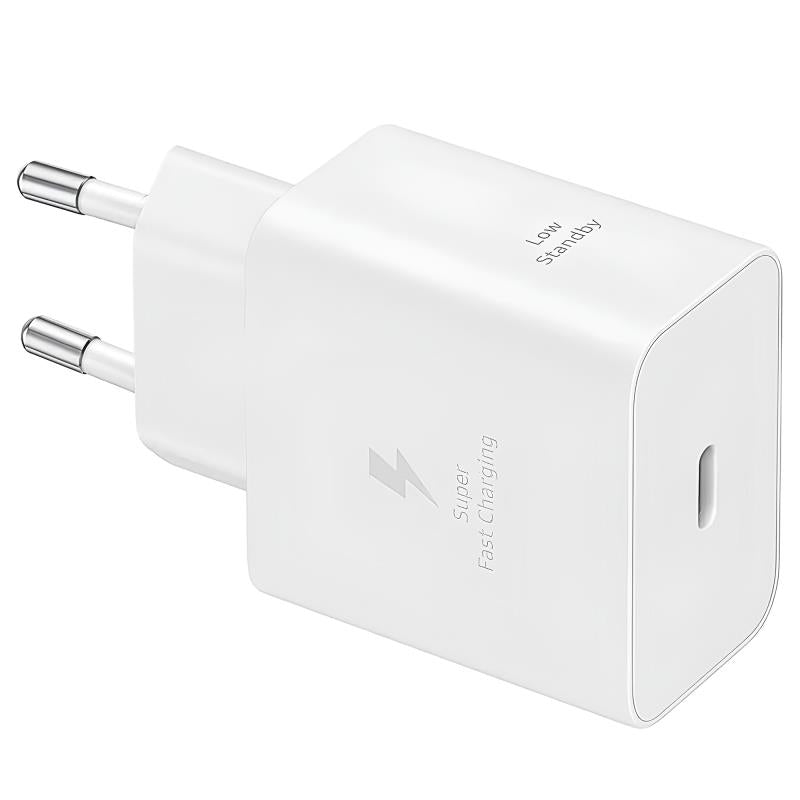 Φορτιστής Ταξιδίου Ταχείας Φόρτισης Samsung EP-T4511XWEGEU με Έξοδο USB C 45W & Καλώδιο USB C σε USB C 1.8m Λευκό