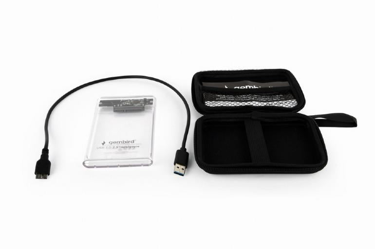 GEMBIRD ΘΗΚΗ ΓΙΑ HDD 2.5" USB 3.0 ΔΙΑΦΑΝΗ ΓΙΑ ΔΙΣΚΟ 9.5ΜΜ