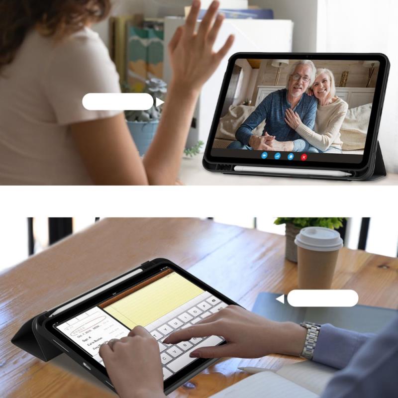 Θήκη Flip Smart inos Apple iPad 10.9" (2022) με TPU & SC Pen Μαύρο
