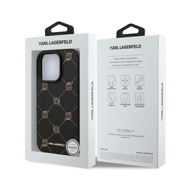 Θήκη PU Karl Lagerfeld Magsafe Apple iPhone 16 Pro Max Leather Karl Head Μαύρο