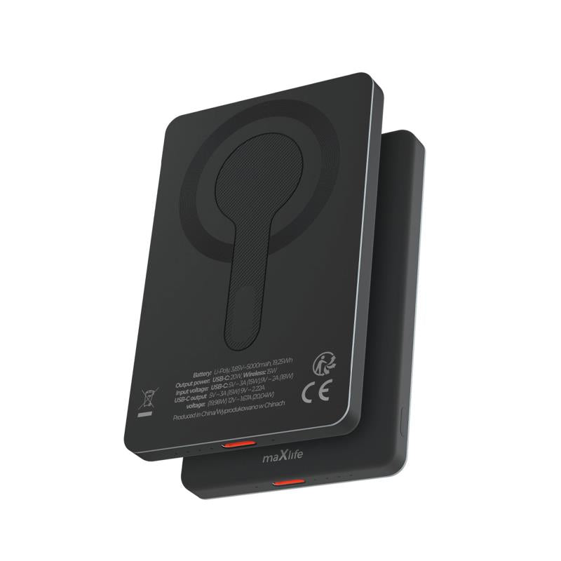 Φορτιστής Ανάγκης Maxlife MXPB-05 20W 5000mAh PD Magnetic Wireless Μαύρο