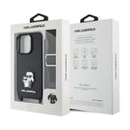 Θήκη Δερμάτινη Karl Lagerfeld Apple iPhone 16 Pro Saffiano Crossbody Metal Pin Karl & Choupette Μαύρο