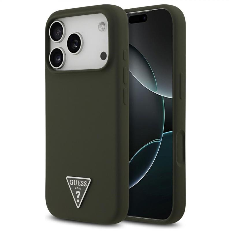 Θήκη Σιλικόνης Guess MagSafe Apple iPhone 17 Pro Max Triangle Logo Χακί