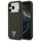 Θήκη Σιλικόνης Guess MagSafe Apple iPhone 17 Pro Max Triangle Logo Χακί
