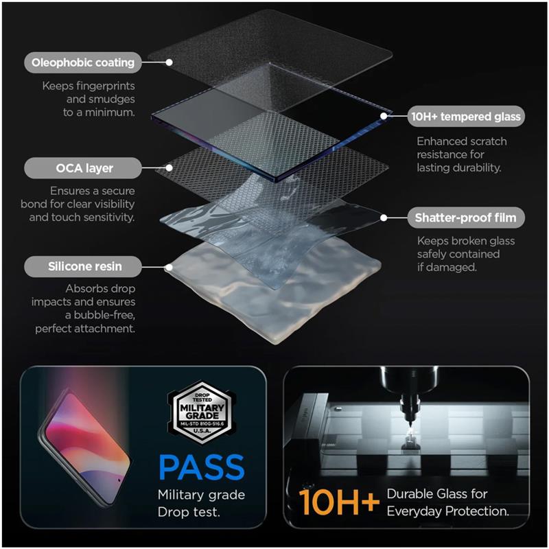 Tempered Glass Full Face Spigen Glas.tR EZ-FIT Apple iPhone Duo Διάφανο (1 τεμ.)