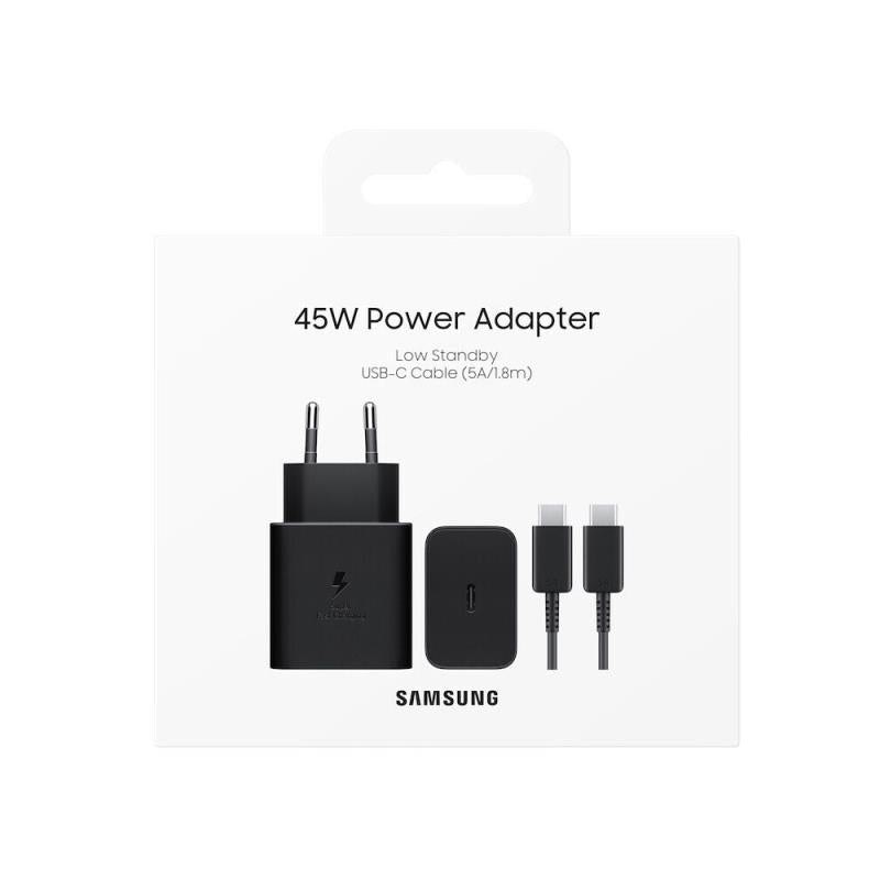 Φορτιστής Ταξιδίου Ταχείας Φόρτισης Samsung EP-T4511XBEGEU με Έξοδο USB C 45W 4.05A & Καλώδιο USB C Μαύρο