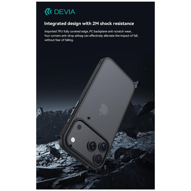Θήκη TPU & PC Devia Apple iPhone 17 Pro Shock Proof Pino Γκρι
