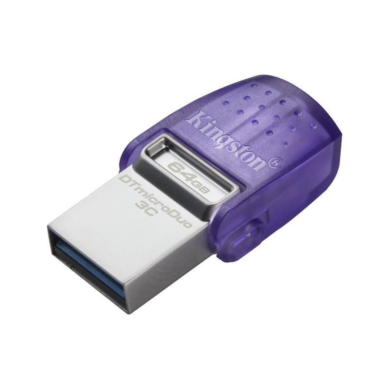 USB 3.2 Flash Disk Kingston DataTraveler Dual Drive DTDUO USB A & USB C 64GB Μωβ