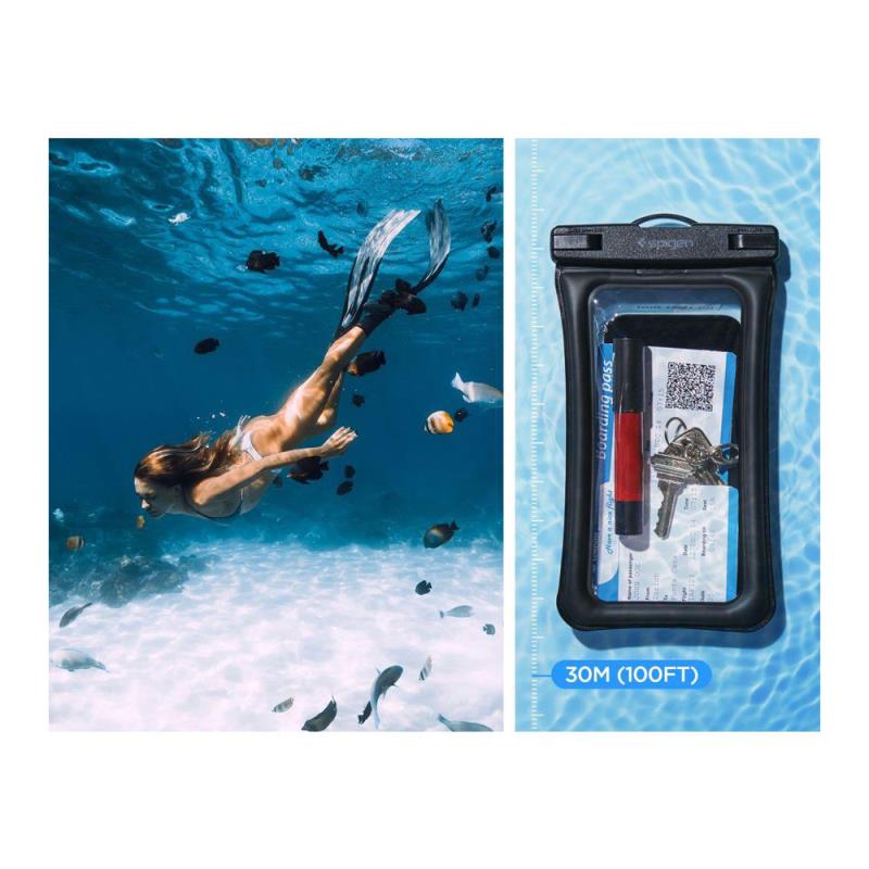 Universal Αδιάβροχη Θήκη Spigen A610 για Smartphones έως 6.9" Μαύρο (1 τεμ.)