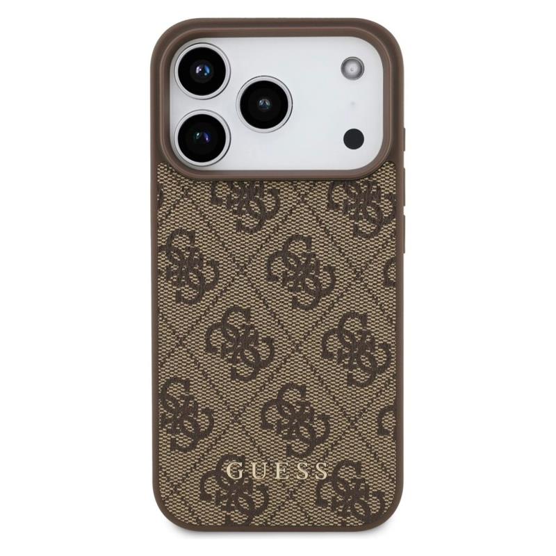Θήκη PU Guess Apple iPhone 17 Pro Hardcase Classic Logo 4G Καφέ