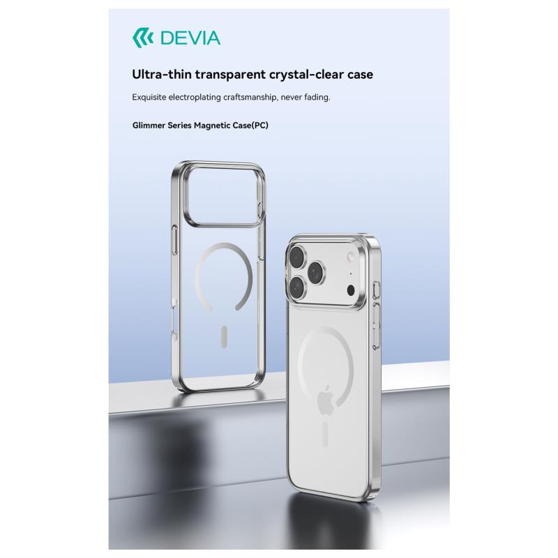 Θήκη PC Devia Apple iPhone 17 Pro Magnetic Glimmer Ασημί