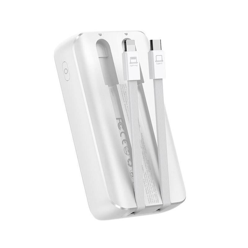 Φορτιστής Ανάγκης Joyroom JR-PBC06 30W 10000mAh PD με 2 Ενσωματωμένα Καλώδια Λευκό
