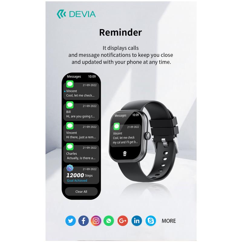 Smartwatch Devia WT6 2.01" Μαύρο