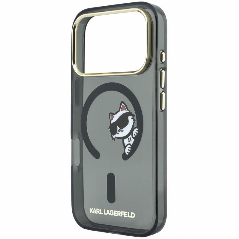 Θήκη PC/TPU Karl Lagerfeld Magsafe Apple iPhone 18 Pro Max/ 17 Pro Max IML Peekaboo Print & Metal Frame Choupette Μαύρο