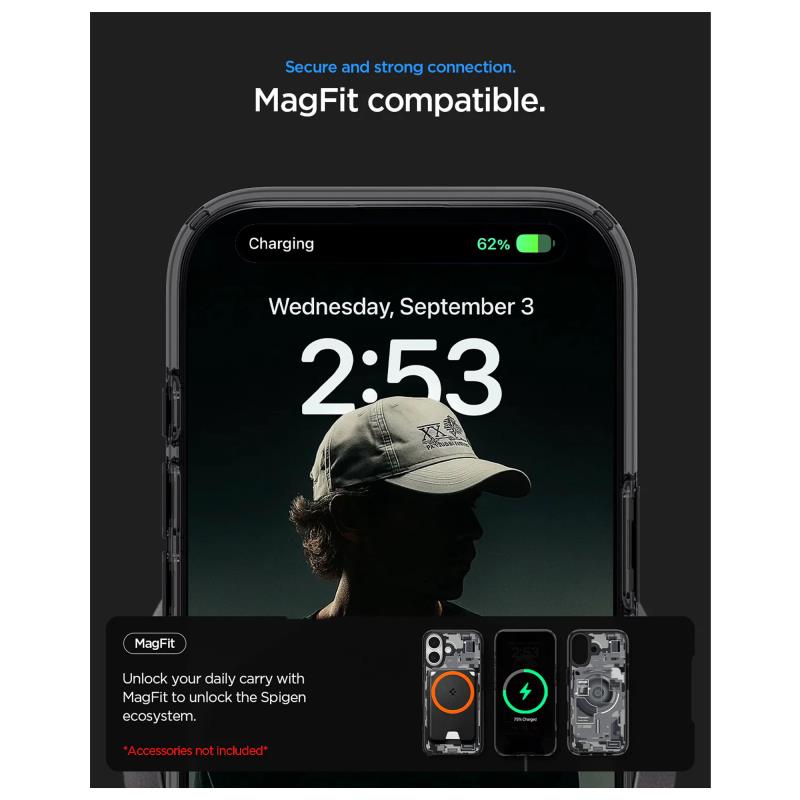 Θήκη TPU & PC Spigen Ultra Hybrid Mag Magsafe Apple iPhone 17 Zero One Μαύρο