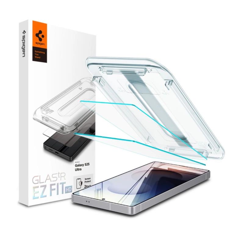 Tempered Glass Full Face Spigen Glas.tR EZ-FIT Samsung S938 Galaxy S25 Ultra 5G (2 τεμ.)
