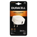 Φορτιστής Ταξιδίου Duracell με Έξοδο USB A 12W 2.4A Λευκό