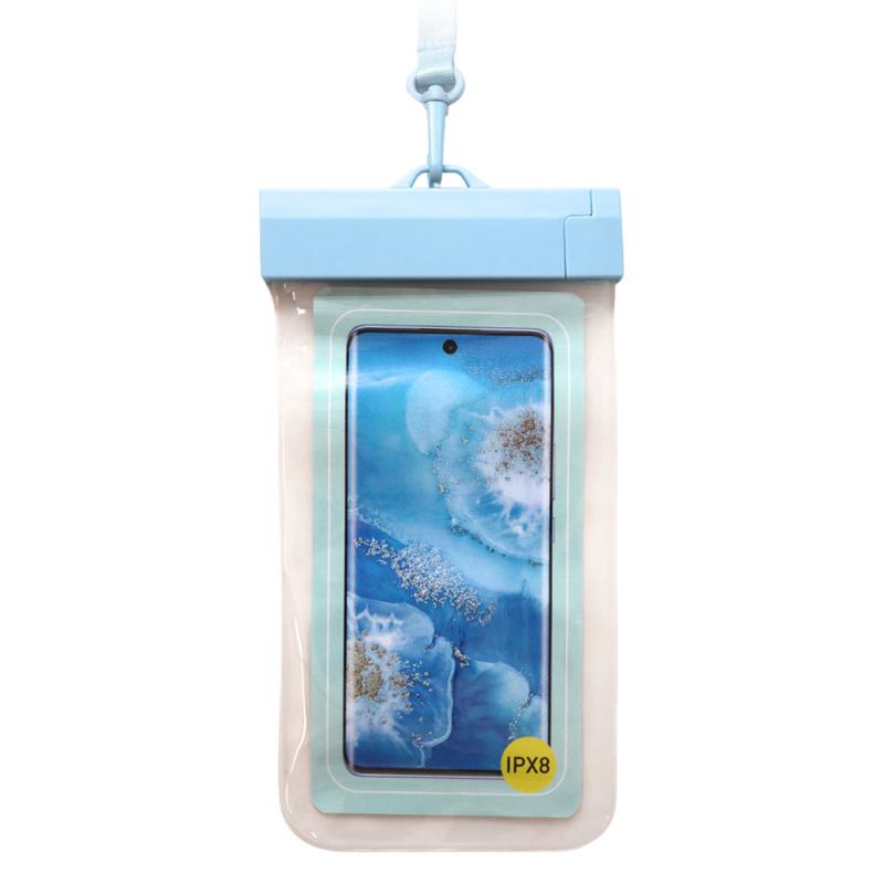 Waterproof Θήκη inos για Smartphones έως 6.9" Διάφανο-Γαλάζιο