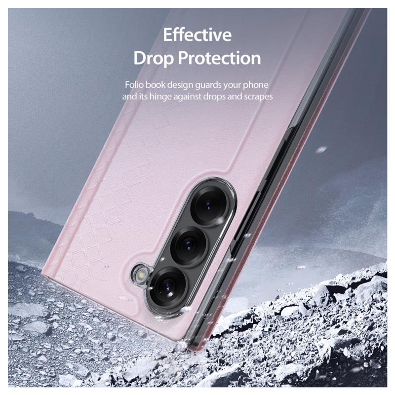 Θήκη Δερμάτινη PU Dux Ducis Samsung Galaxy Z Fold 7 5G Magnetic Bril Ροζ