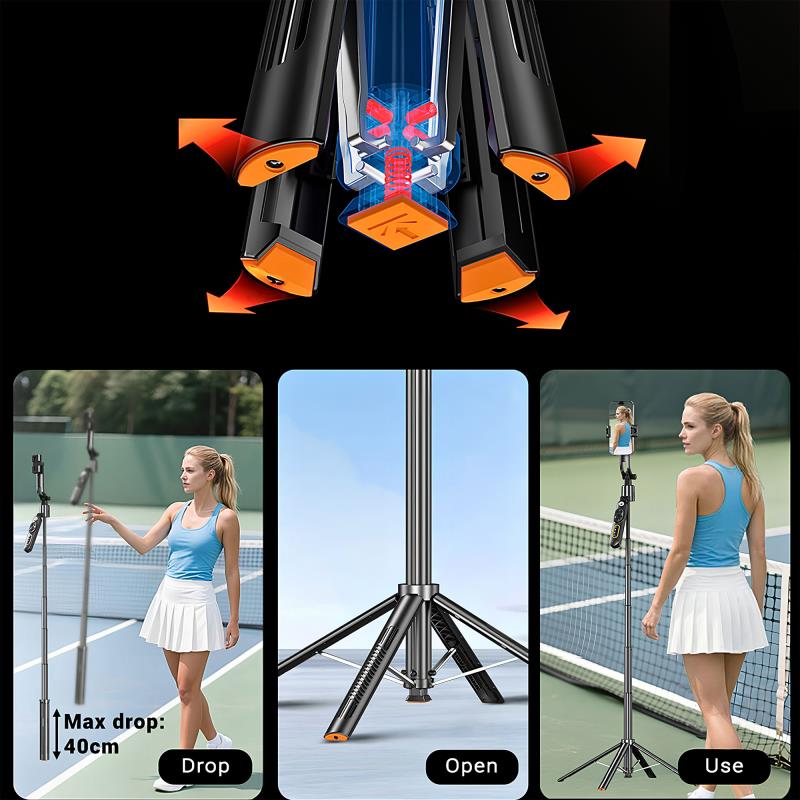 Ασύρματο Selfie Stick & Τρίποδο Blavec Q-01 με AI Face Tracking & Τηλεχειριστήριο για Smartphones Πλάτους 65mm έως 95mm Μαύρο