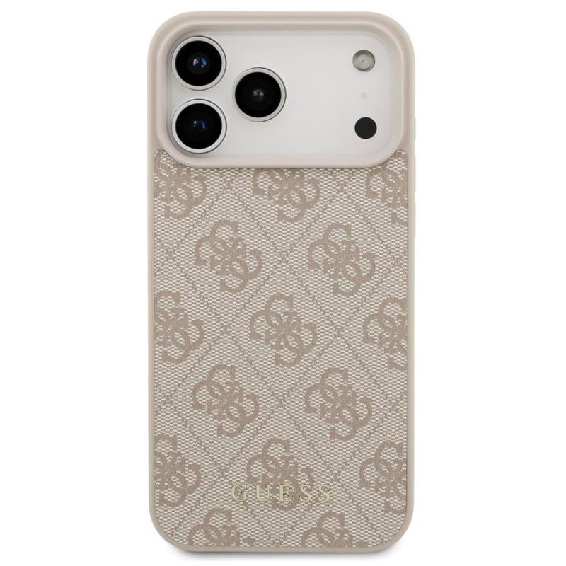 Θήκη PU Guess Apple iPhone 17 Pro Max Hardcase Classic 4G Ροζ