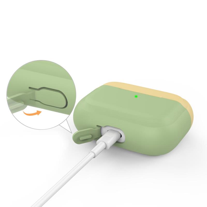 Θήκη Σιλικόνης AhaStyle PT-P2 Apple AirPods Pro DuoTone Φυστικί-Κίτρινο