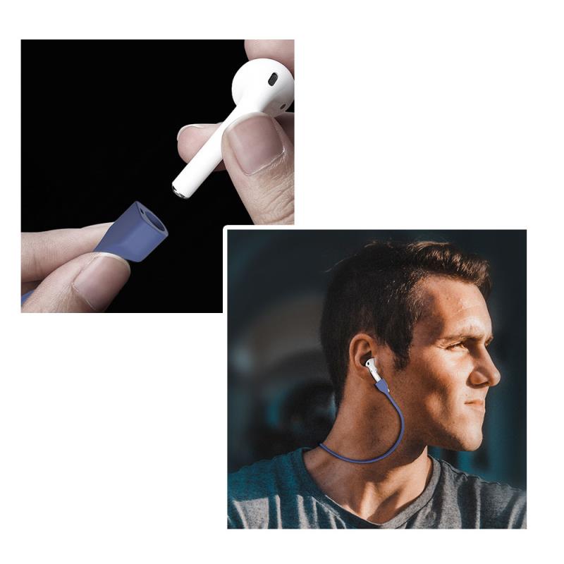 Strap Λαιμού Σιλικόνης AhaStyle PT74 Apple AirPods Magnetic Σκούρο Μπλε