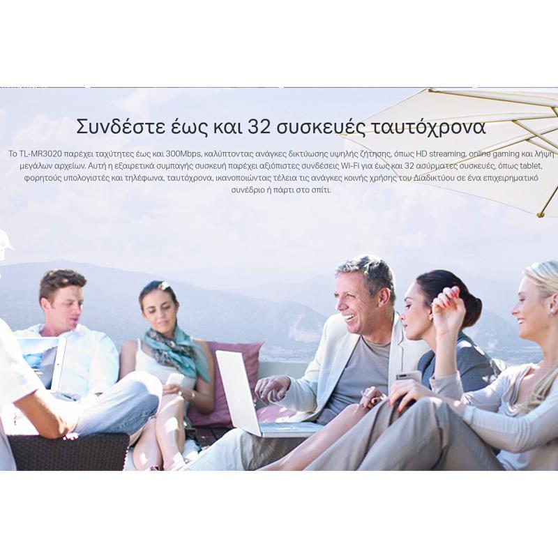 Φορητό Router TP Link TL-MR3020 3G/ 4G Λευκό
