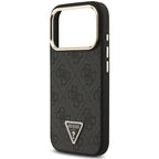 Θήκη PU Guess MagSafe Apple iPhone 18 Pro/ 17 Pro Leather Diamond Triangle 4G Μαύρο