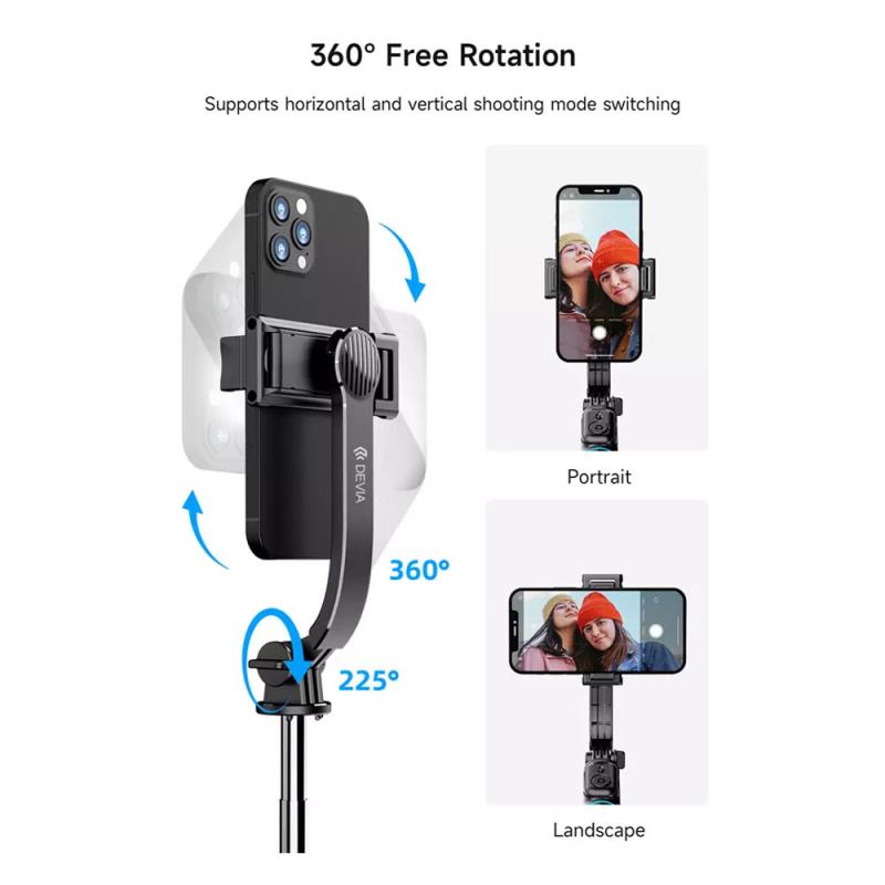 Ασύρματο Selfie Stick & Τρίποδο Devia C10 Life Creation για Smartphones Πλάτους 65 έως 95mm Μαύρο