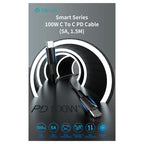 Καλώδιο Σύνδεσης USB 2.0 Devia EC317 USB C σε USB C PD 100W 1.5m Smart Μαύρο